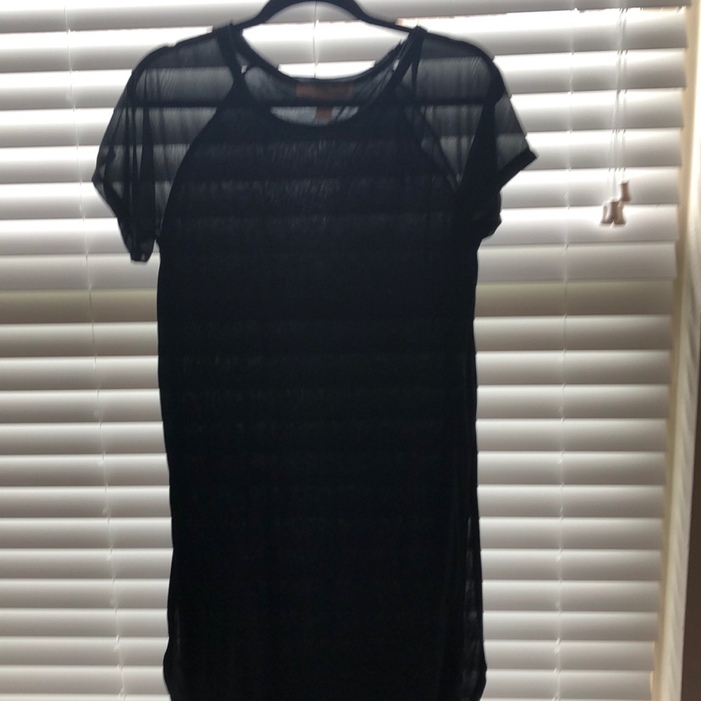 Mesh Sleeved shirt dress